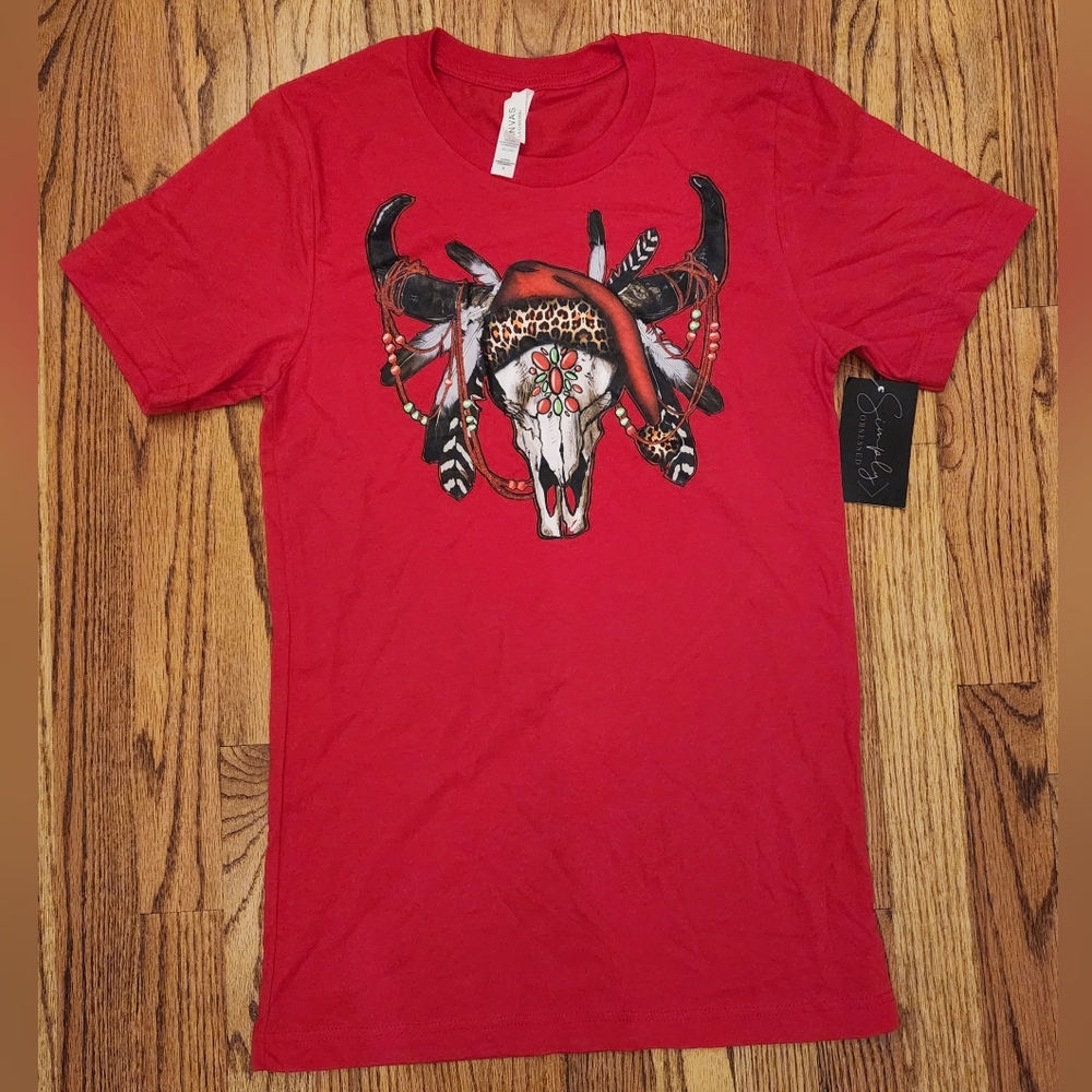 New Small Simply Obsessed Christmas Western Style Print Shirt